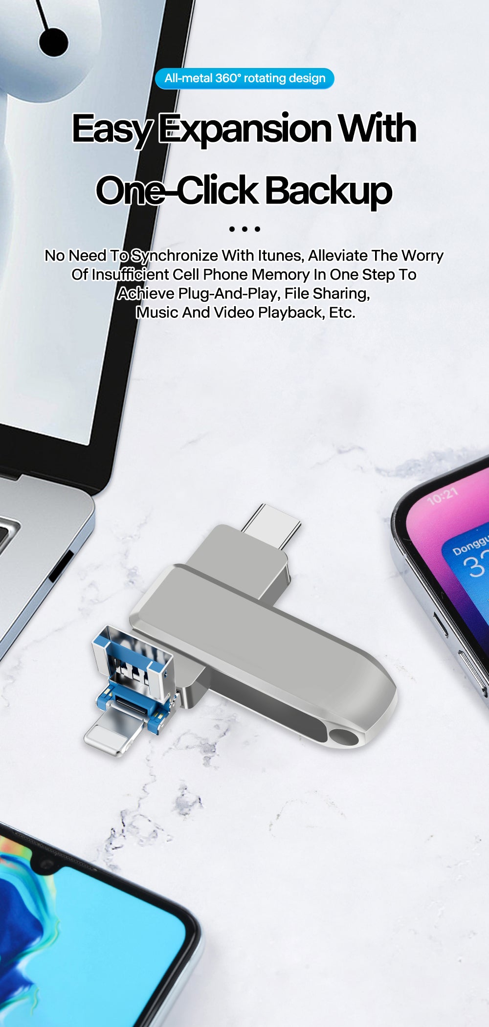 Y17C TYPE C USB Flash Drive OTG 4 IN 1 USB Stick 3.0 128GB Pen Drive 64GB 256GB 512GB Pendrive for iPhone 17 16 15 14 13 Memory Disk
