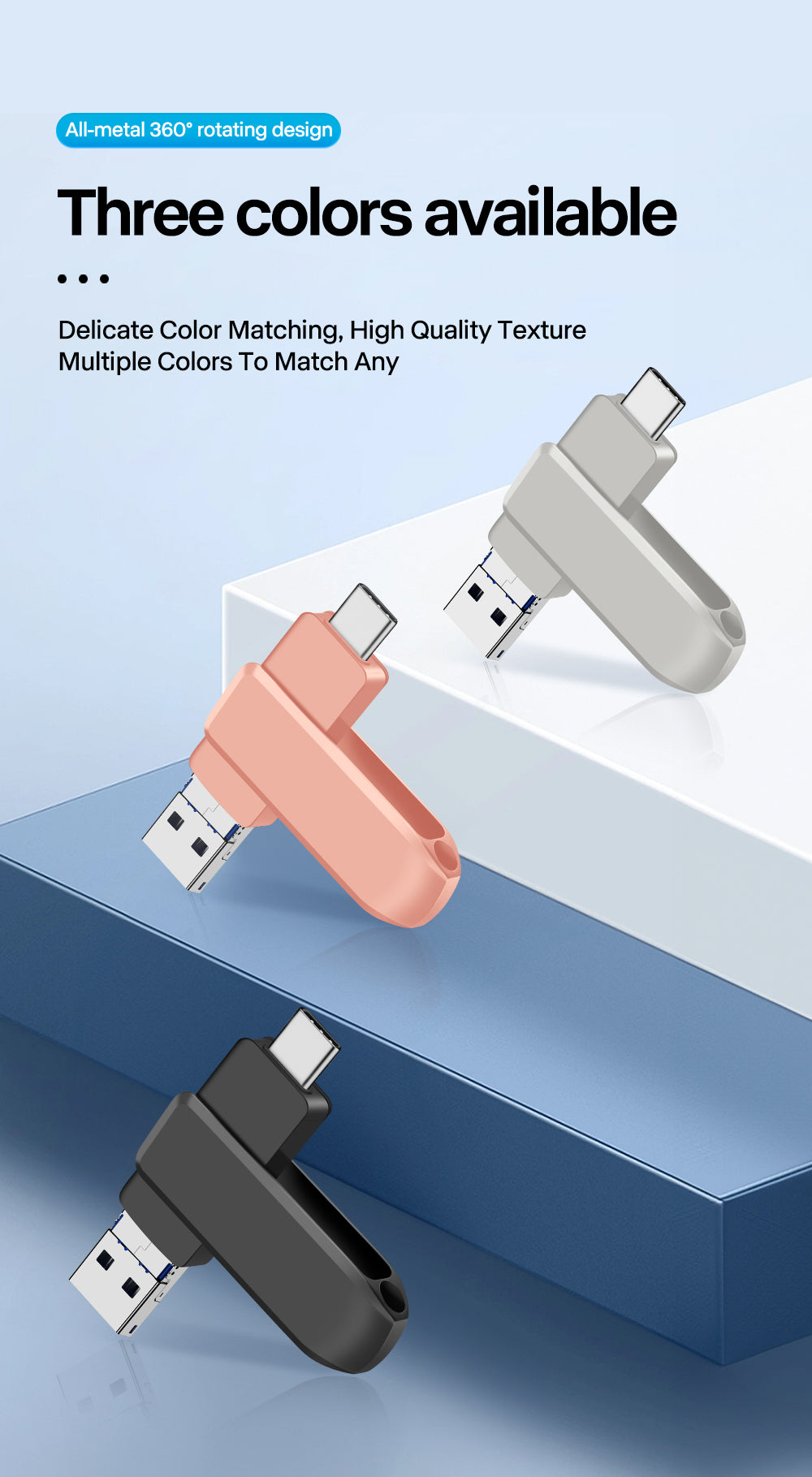 Y17C TYPE C USB Flash Drive OTG 4 IN 1 USB Stick 3.0 128GB Pen Drive 64GB 256GB 512GB Pendrive for iPhone 17 16 15 14 13 Memory Disk