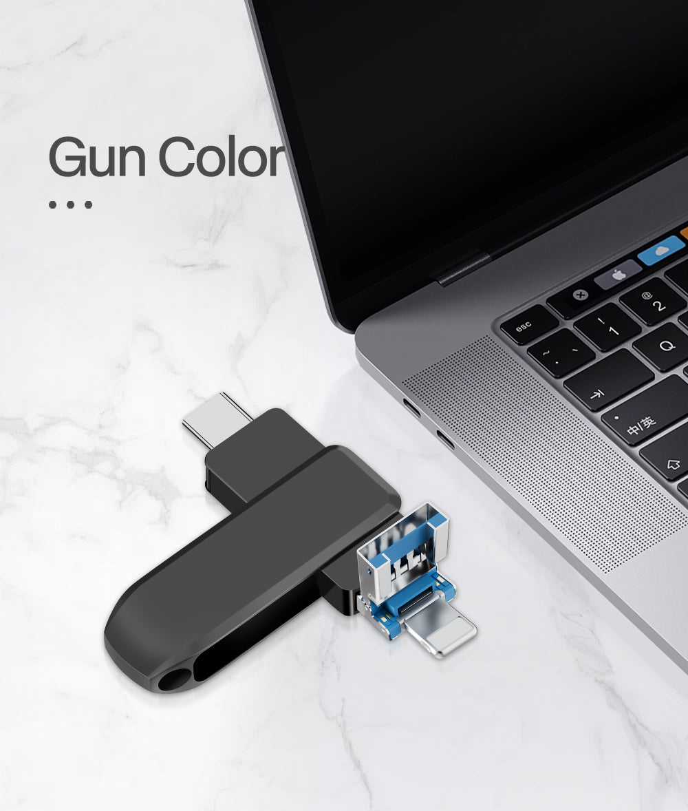 Y17C TYPE C USB Flash Drive OTG 4 IN 1 USB Stick 3.0 128GB Pen Drive 64GB 256GB 512GB Pendrive for iPhone 17 16 15 14 13 Memory Disk