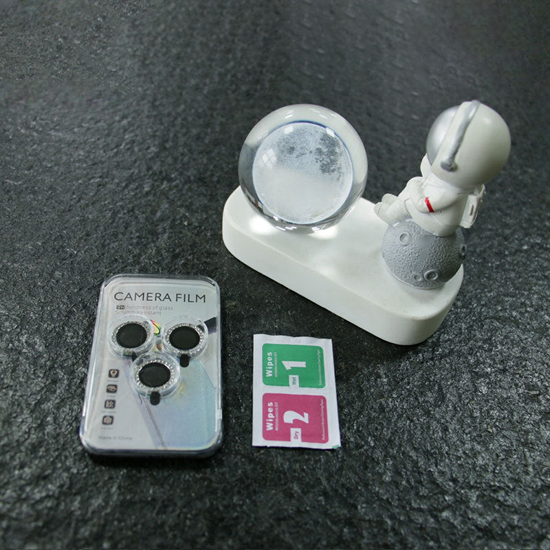 3D Diamond Glitter Screen Tempered Glass Camera Lens Protector for iPhone 17 Pro Max