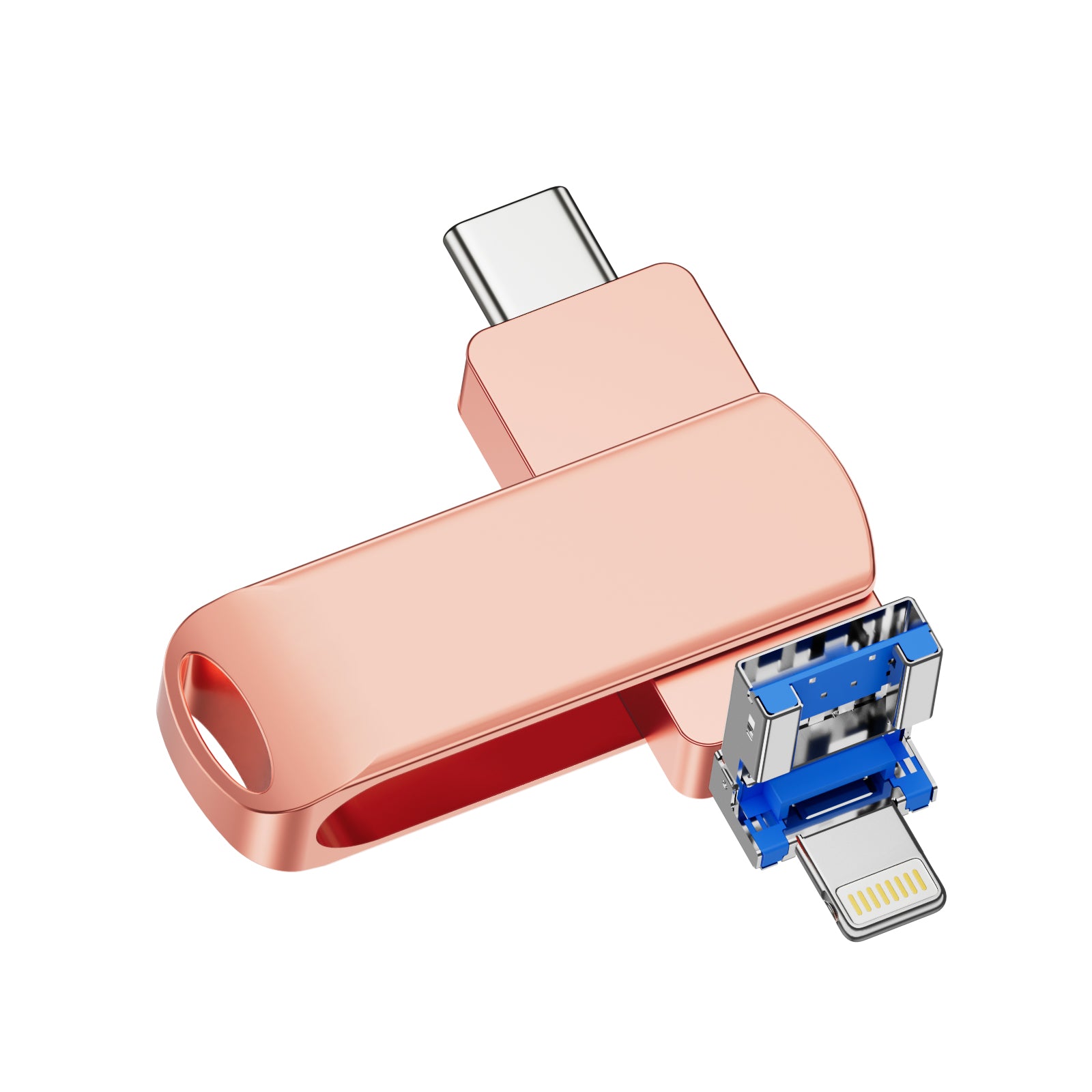 Y34C TYPE C USB Flash Drive OTG 4 IN 1 USB Stick 3.0 128GB Pen Drive 64GB 256GB 512GB Pendrive for iPhone 17 16 15 14 13 Memory Disk