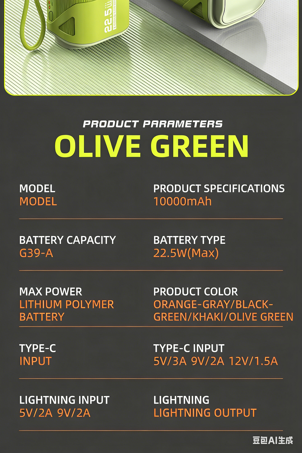 Ac Plug 3 in 1 Super Fast Charge Mini Keychain Power Bank 10000mah