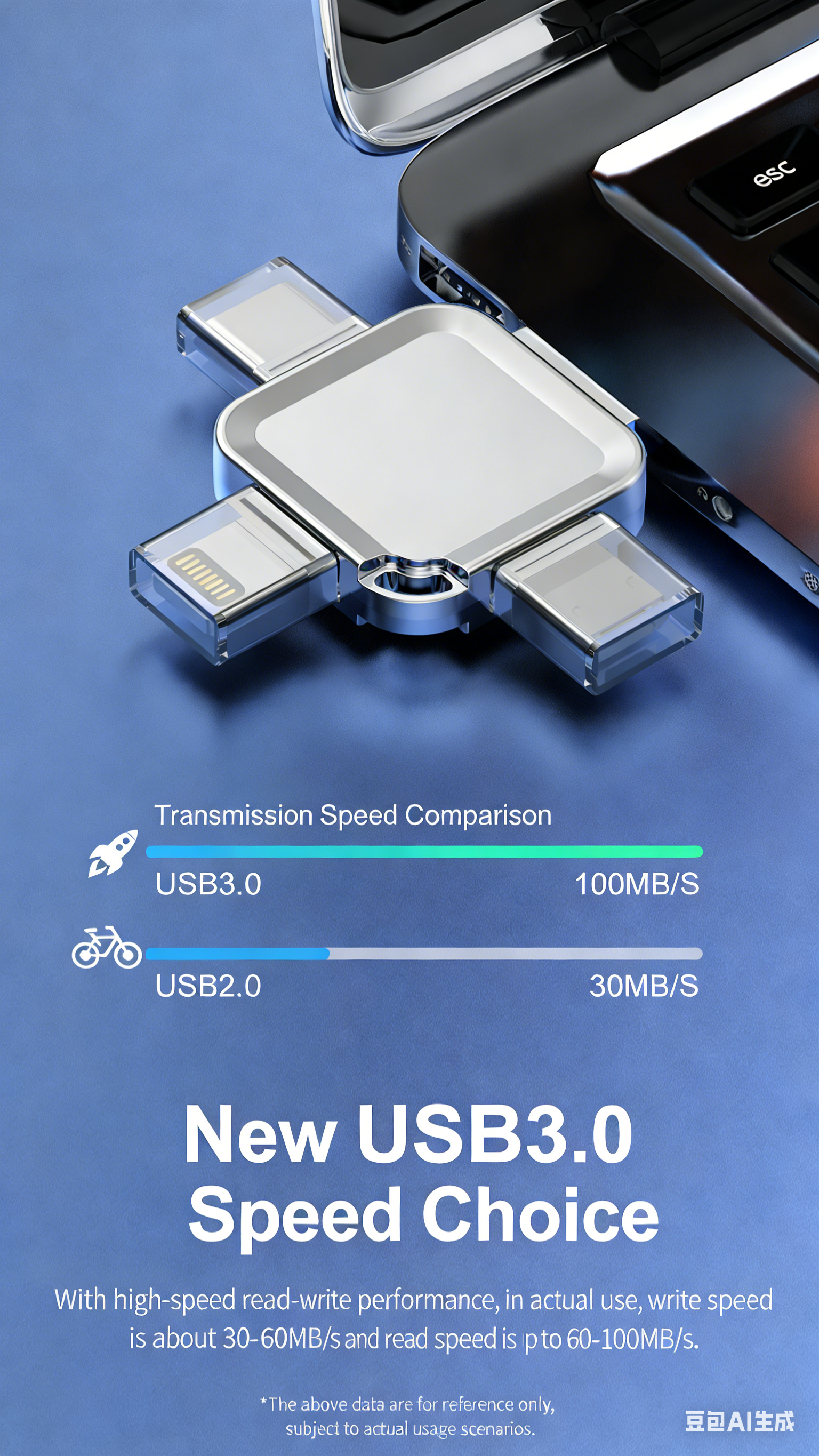 Y65 TYPE C USB Flash Drive OTG 4 IN 1 USB Stick 3.0 128GB Pen Drive 64GB 256GB Pendrive for iPhone 17 16 15 14 13 Memory Disk