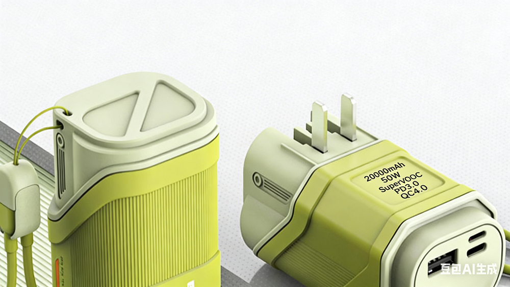 Ac Plug 3 in 1 Super Fast Charge Mini Keychain Power Bank 10000mah