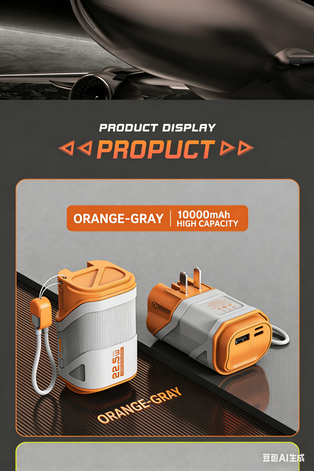 Ac Plug 3 in 1 Super Fast Charge Mini Keychain Power Bank 10000mah