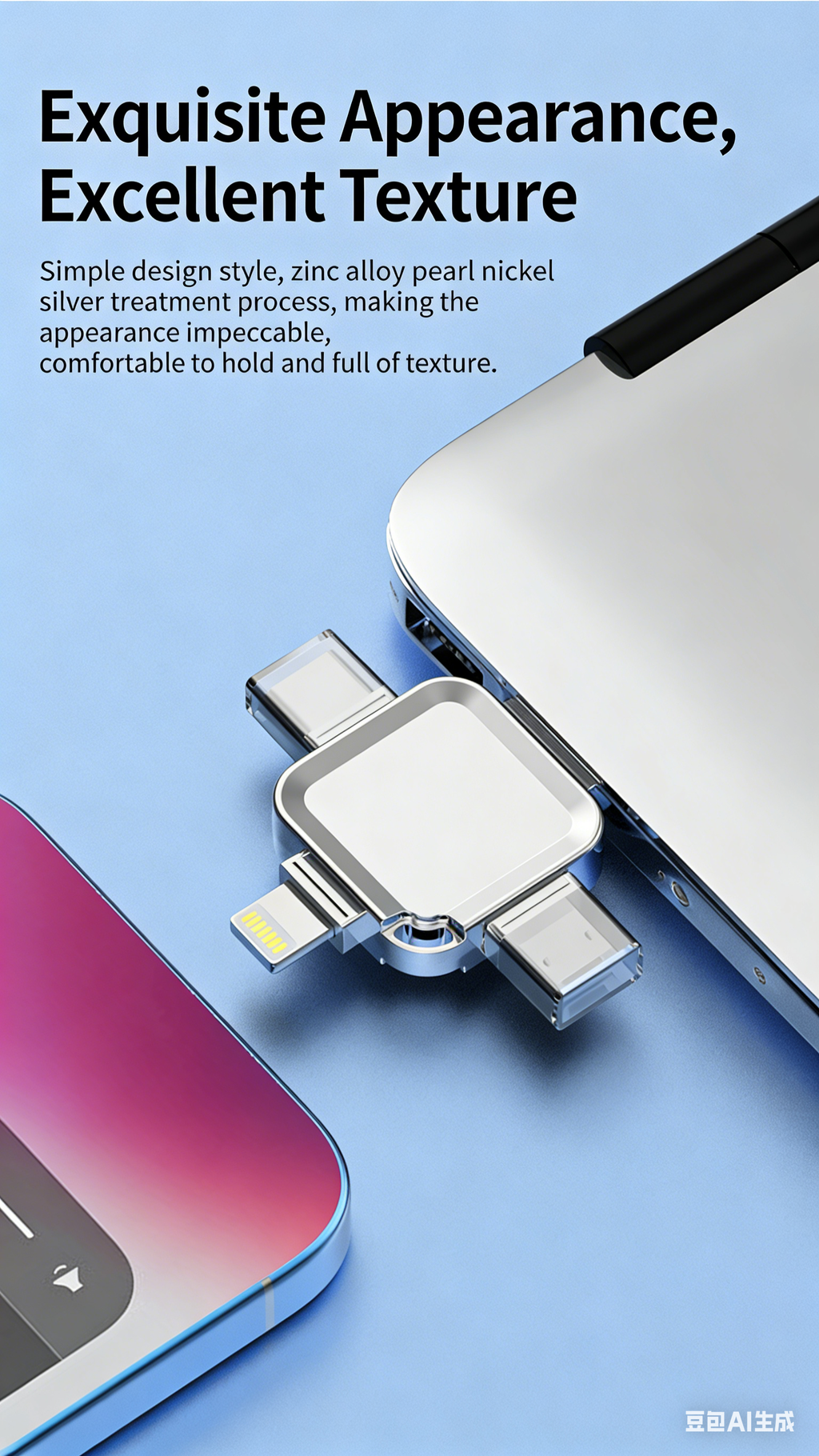 Y65 TYPE C USB Flash Drive OTG 4 IN 1 USB Stick 3.0 128GB Pen Drive 64GB 256GB Pendrive for iPhone 17 16 15 14 13 Memory Disk