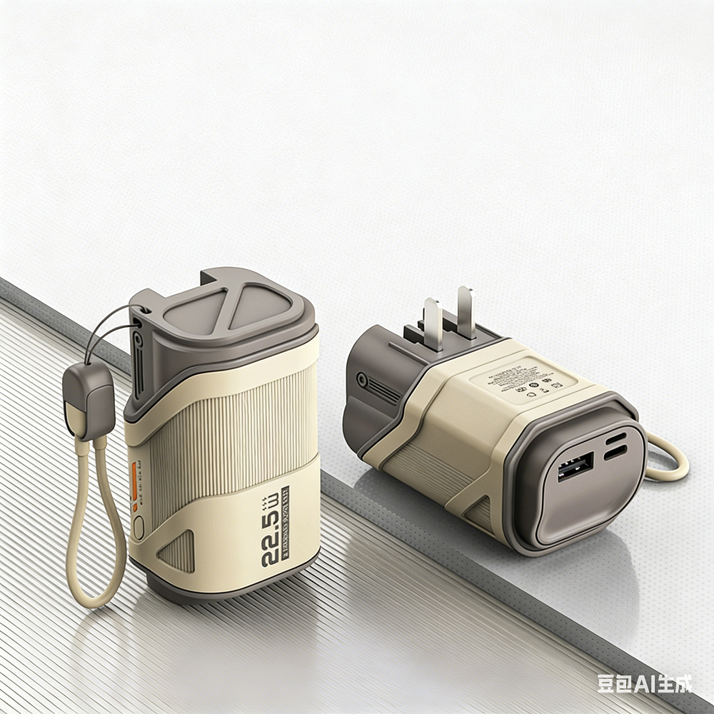 Ac Plug 3 in 1 Super Fast Charge Mini Keychain Power Bank 10000mah