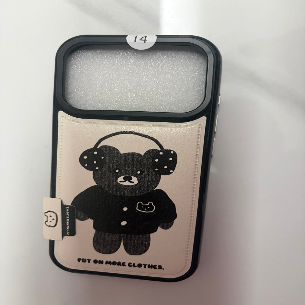 Cute Lambskin Cartoon Phone Case Anti-Scratch Soft Texture Mobile Back Cover For iPhone 17 Pro Max Fashion Print Protective Shell