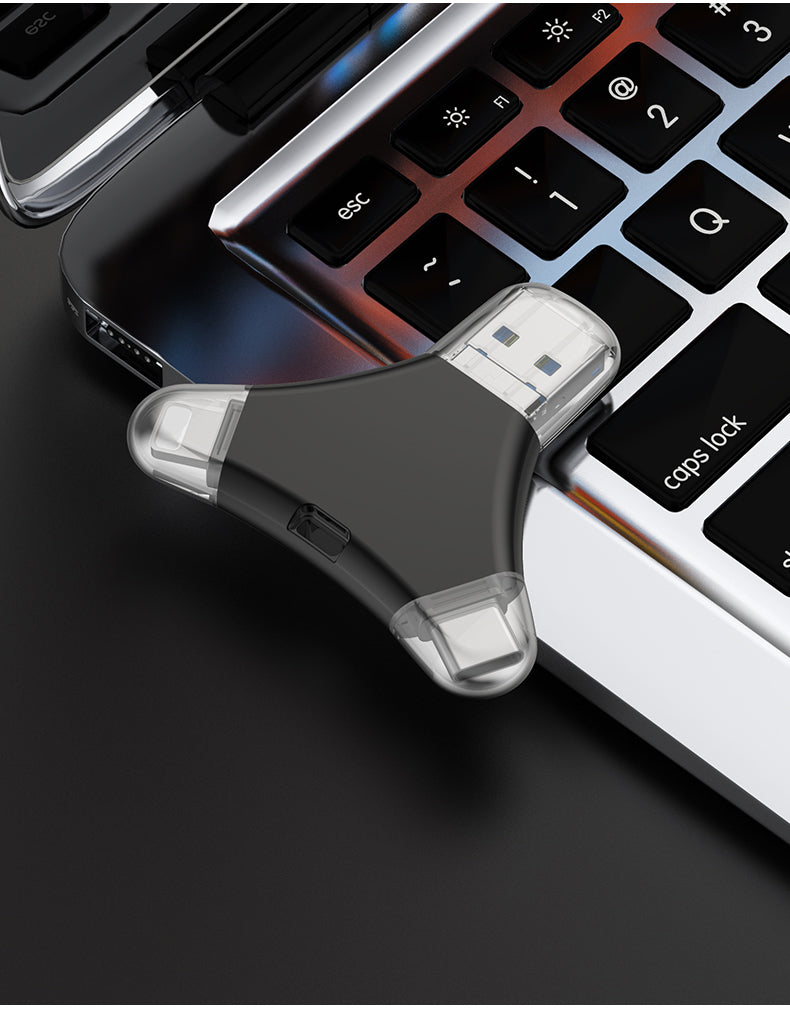 Y68 TYPE C USB Flash Drive OTG 4 IN 1 USB Stick 3.0 128GB Pen Drive 64GB 256GB Pendrive for iPhone 17 16 15 14 13 Memory Disk