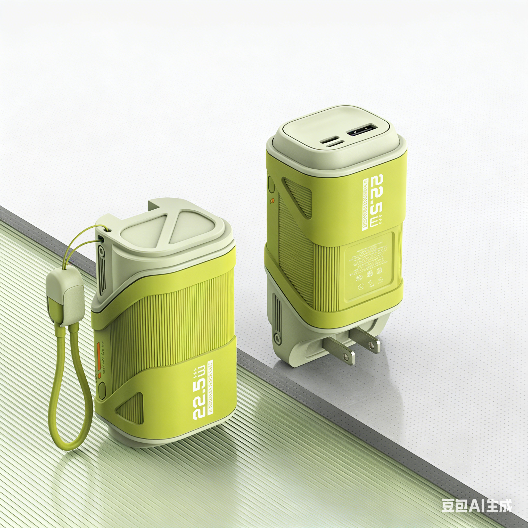 Ac Plug 3 in 1 Super Fast Charge Mini Keychain Power Bank 10000mah