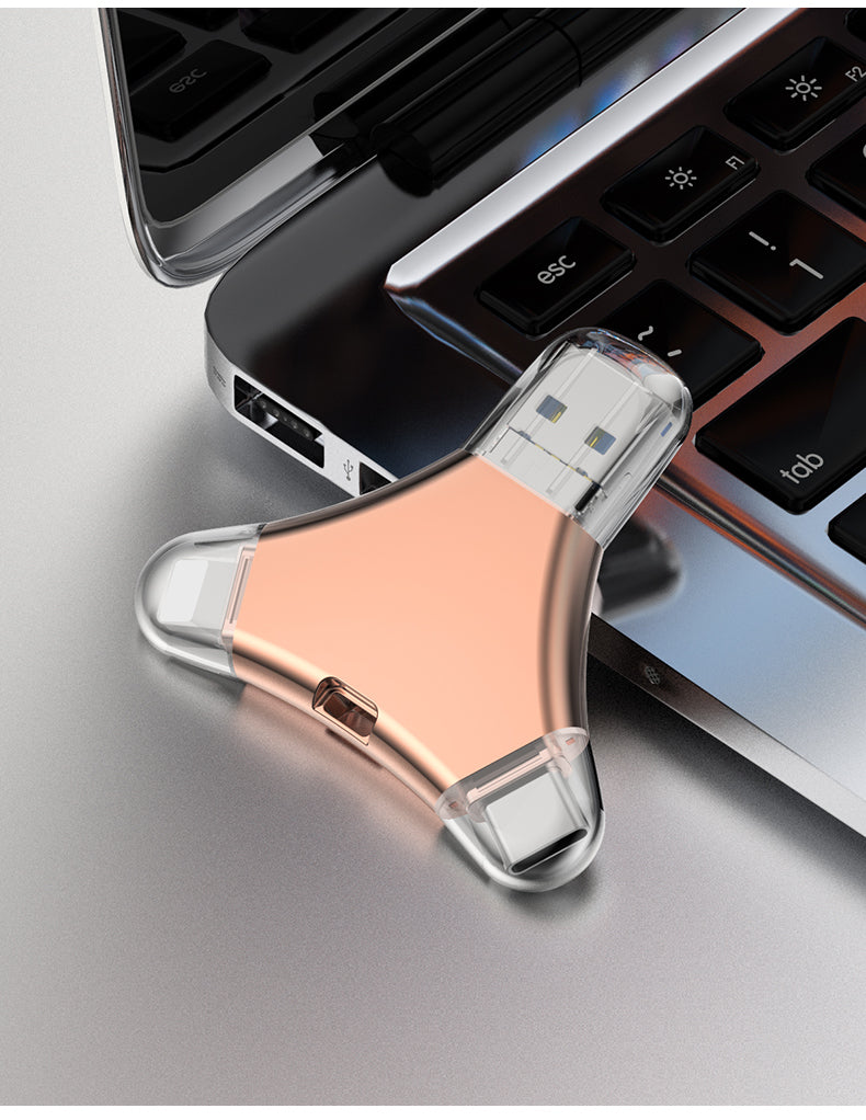 Y68 TYPE C USB Flash Drive OTG 4 IN 1 USB Stick 3.0 128GB Pen Drive 64GB 256GB Pendrive for iPhone 17 16 15 14 13 Memory Disk