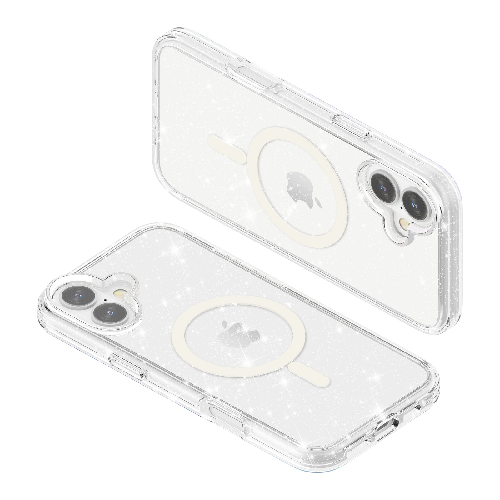 Glitter Transparent Anti-drop Protective Hard PC Soft Tpu Magsafe Phone Case for iPhone 17 Pro Max 16 Pro 15