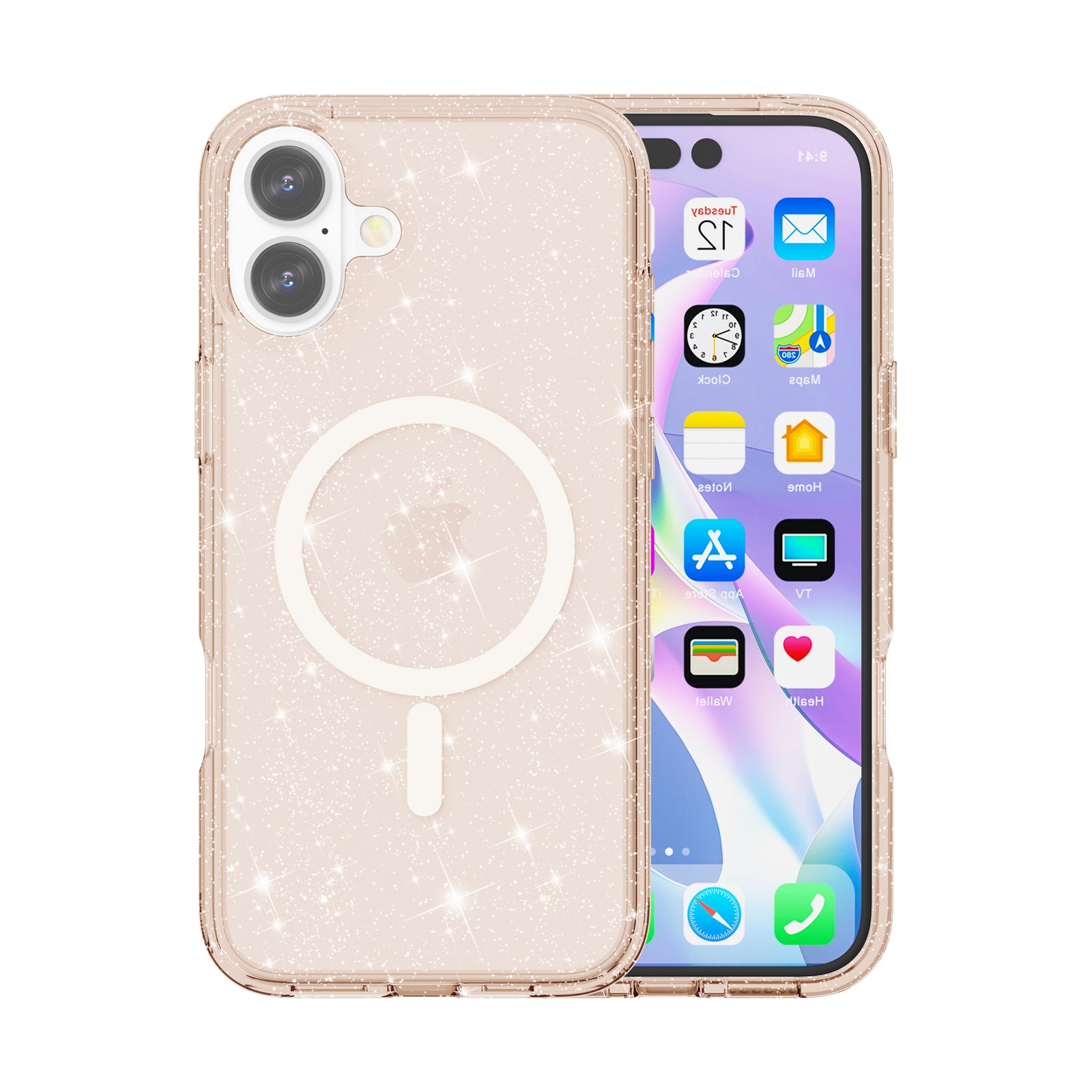 Glitter Transparent Anti-drop Protective Hard PC Soft Tpu Magsafe Phone Case for iPhone 17 Pro Max 16 Pro 15