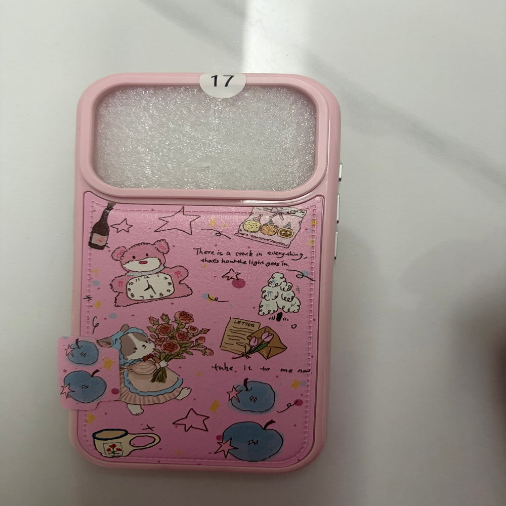 Cute Lambskin Cartoon Phone Case Anti-Scratch Soft Texture Mobile Back Cover For iPhone 17 Pro Max Fashion Print Protective Shell