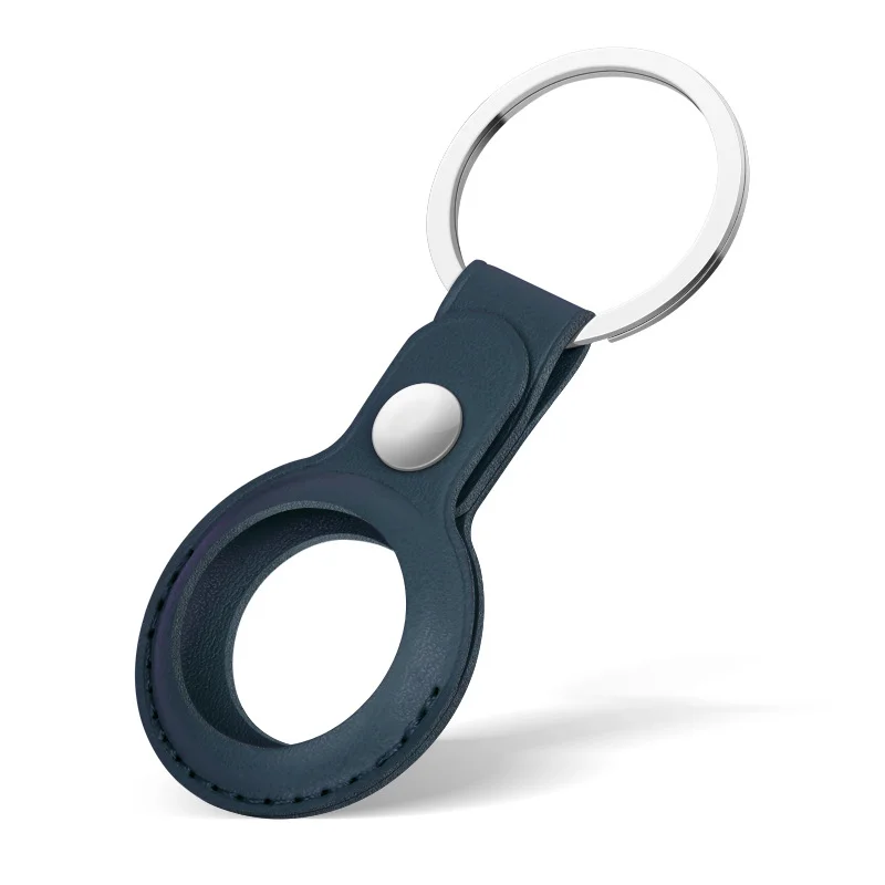 Leather Keychain for Apple Airtags Cases Protective Covers Bumper Shell Tracker Accessories Anti-scratch Air Tag Key Ring Holder