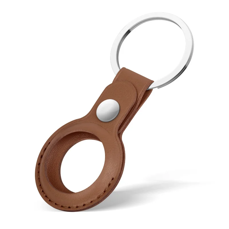 Leather Keychain for Apple Airtags Cases Protective Covers Bumper Shell Tracker Accessories Anti-scratch Air Tag Key Ring Holder
