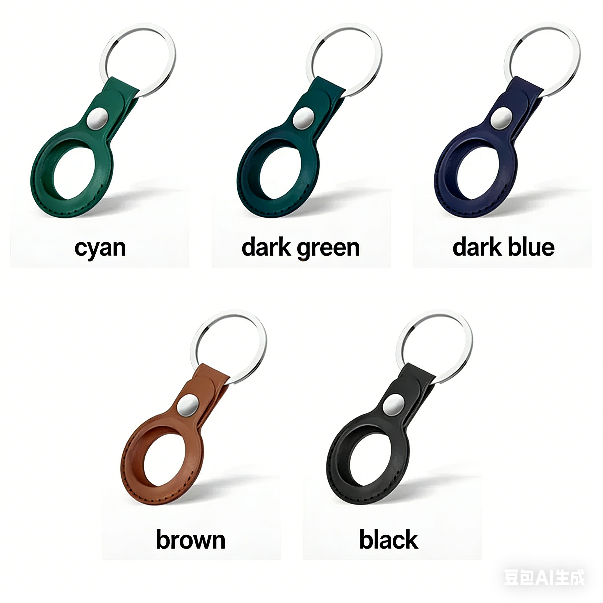 Leather Keychain for Apple Airtags Cases Protective Covers Bumper Shell Tracker Accessories Anti-scratch Air Tag Key Ring Holder