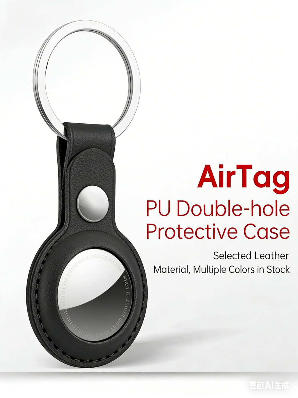 Leather Keychain for Apple Airtags Cases Protective Covers Bumper Shell Tracker Accessories Anti-scratch Air Tag Key Ring Holder