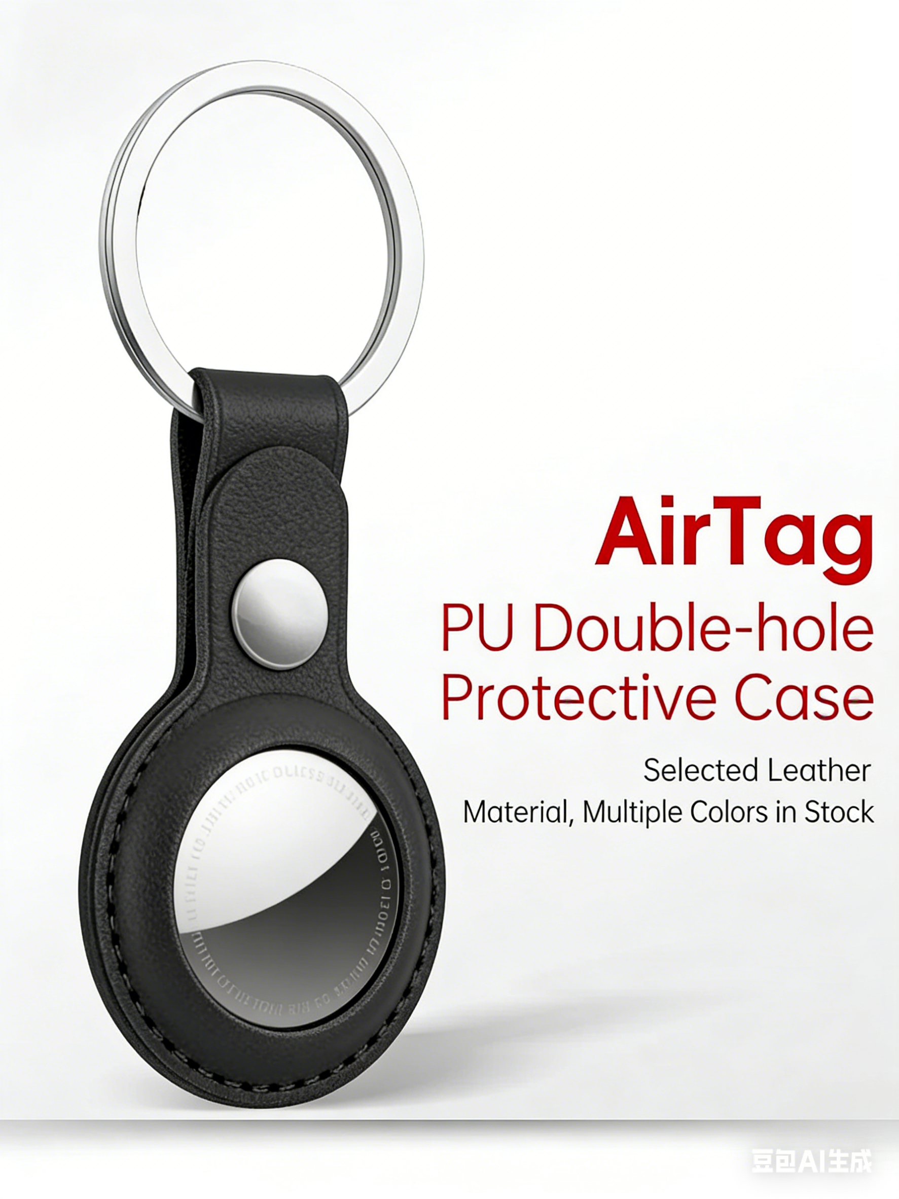 Leather Keychain for Apple Airtags Cases Protective Covers Bumper Shell Tracker Accessories Anti-scratch Air Tag Key Ring Holder