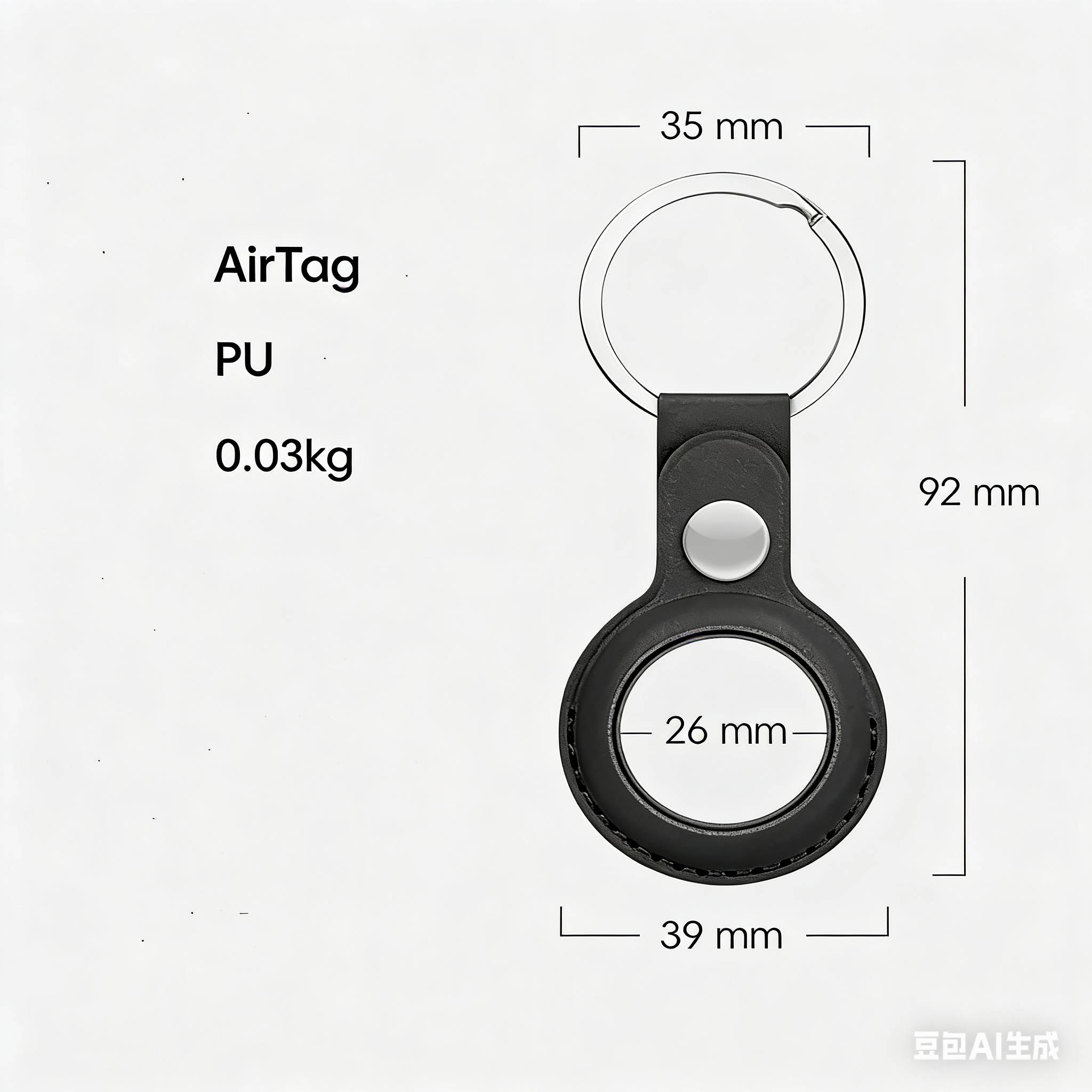 Leather Keychain for Apple Airtags Cases Protective Covers Bumper Shell Tracker Accessories Anti-scratch Air Tag Key Ring Holder