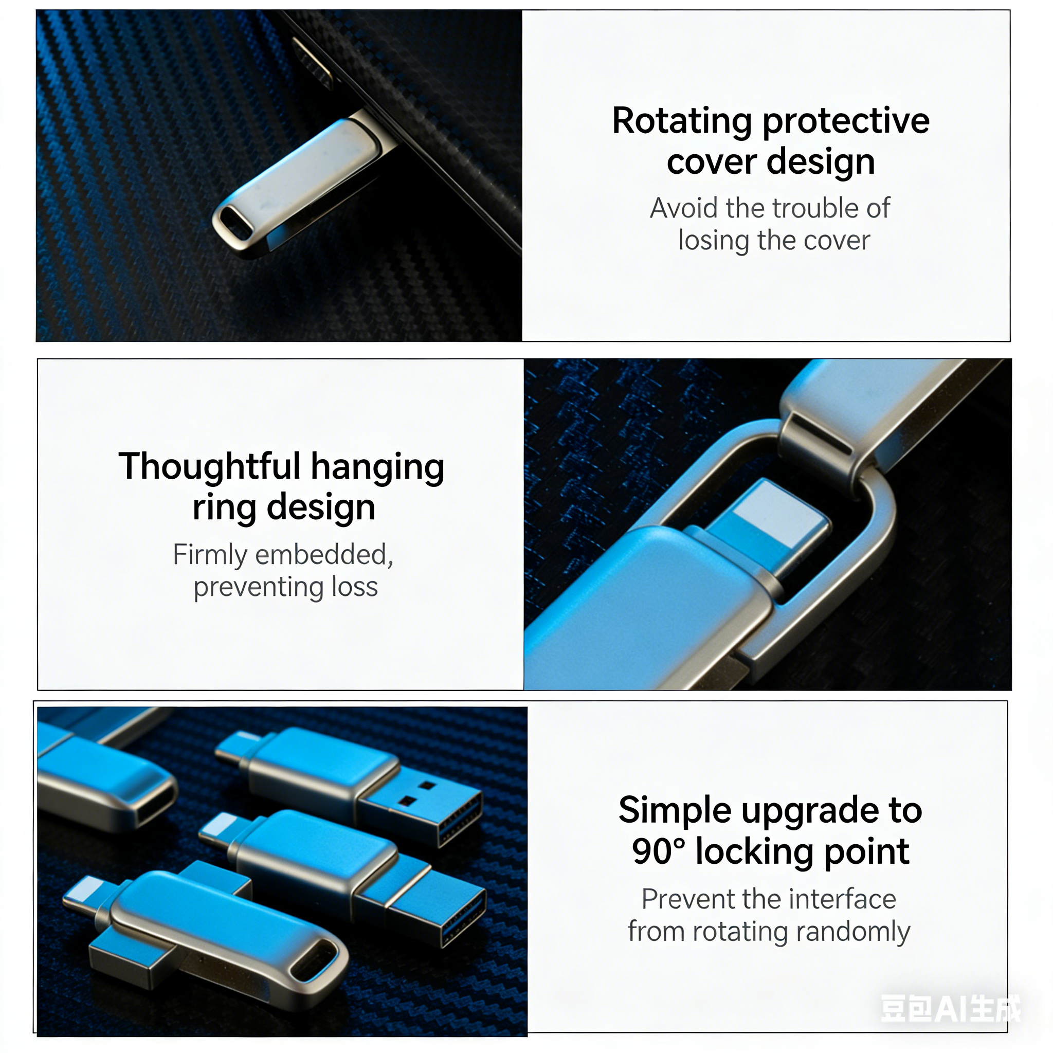 Y60 TYPE C USB Flash Drive OTG 4 IN 1 USB Stick 3.0 128GB Pen Drive 64GB 256GB Pendrive for iPhone 17 16 15 14 13 Memory Disk