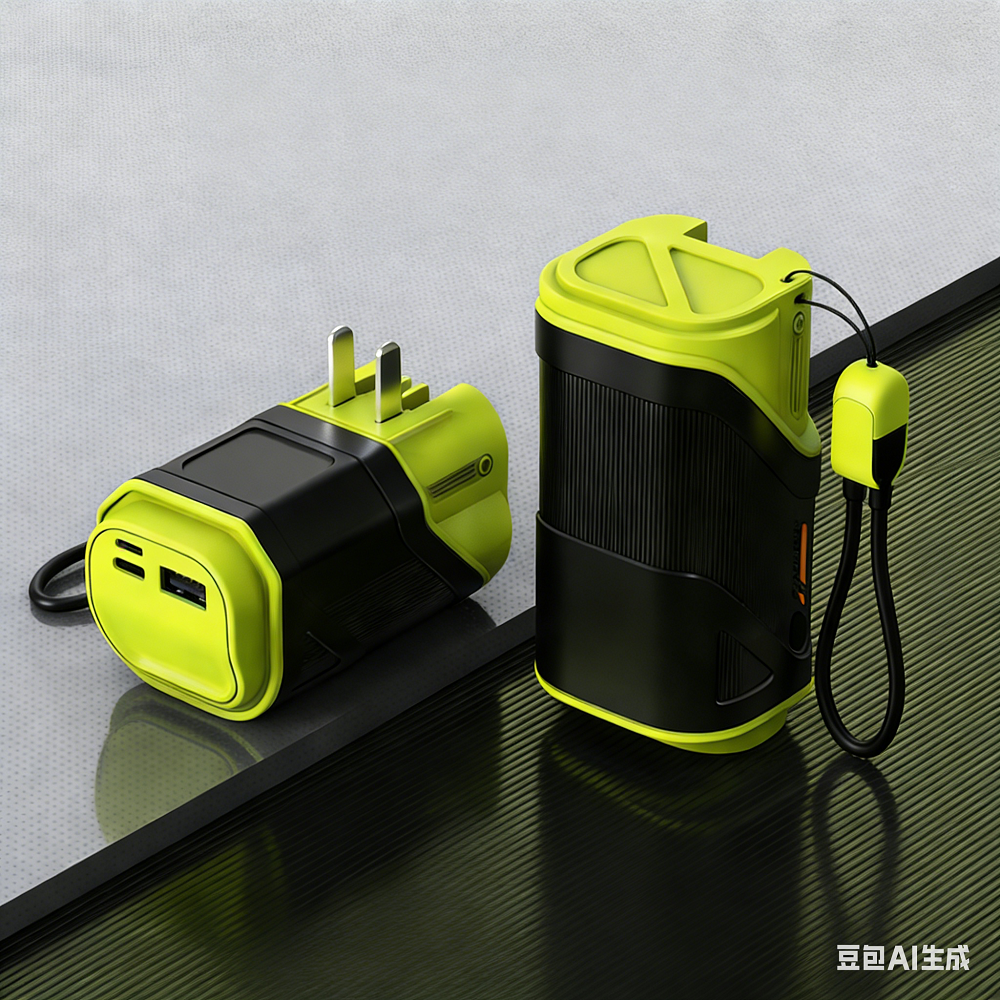 Ac Plug 3 in 1 Super Fast Charge Mini Keychain Power Bank 10000mah