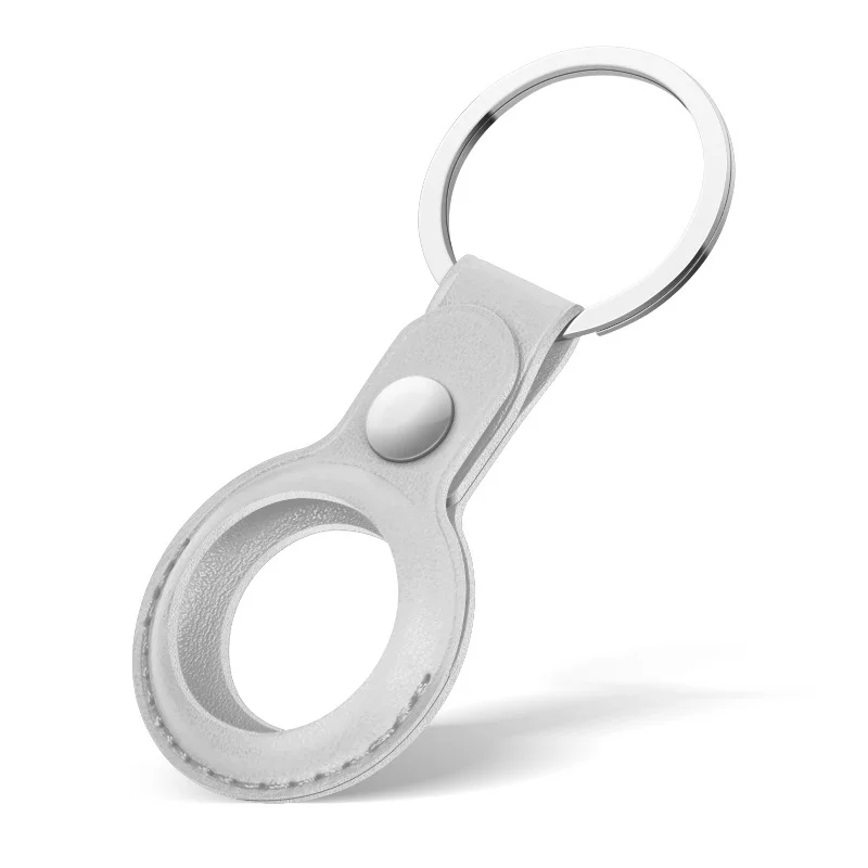 Leather Keychain for Apple Airtags Cases Protective Covers Bumper Shell Tracker Accessories Anti-scratch Air Tag Key Ring Holder