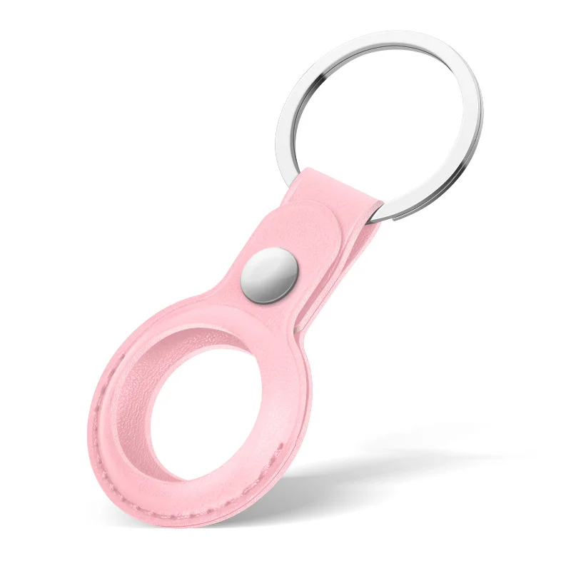 Leather Keychain for Apple Airtags Cases Protective Covers Bumper Shell Tracker Accessories Anti-scratch Air Tag Key Ring Holder
