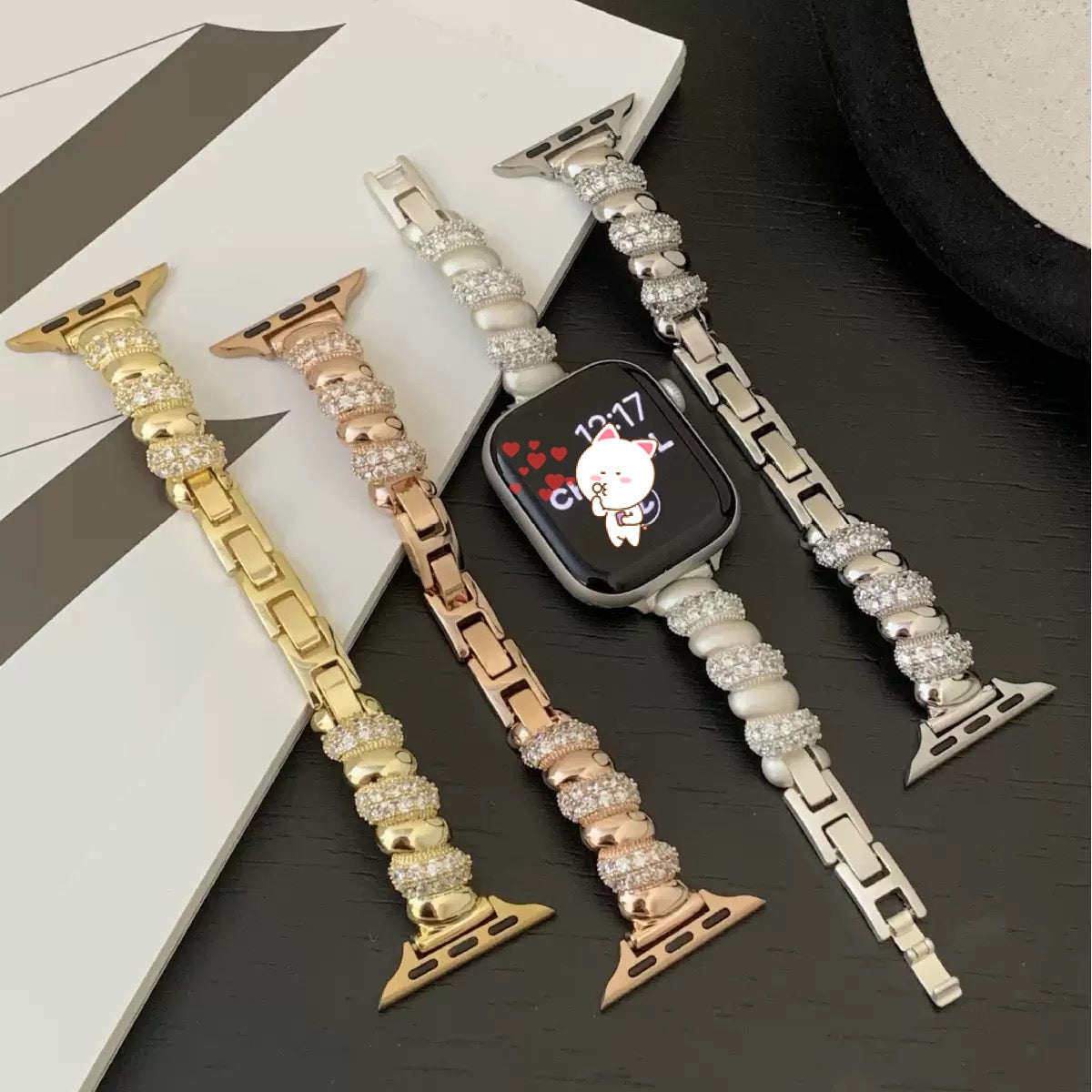 Luxury Strap for Apple Watch Series 11 10 9 8 7 6 SE 5 4 UItra 3 iWatch 49/46/45/44/42/41/40/38mm Fashion Jewelry Bracelet Band