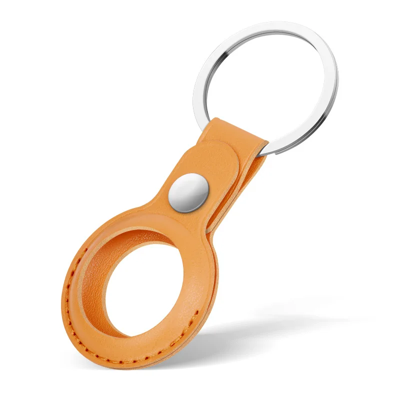 Leather Keychain for Apple Airtags Cases Protective Covers Bumper Shell Tracker Accessories Anti-scratch Air Tag Key Ring Holder