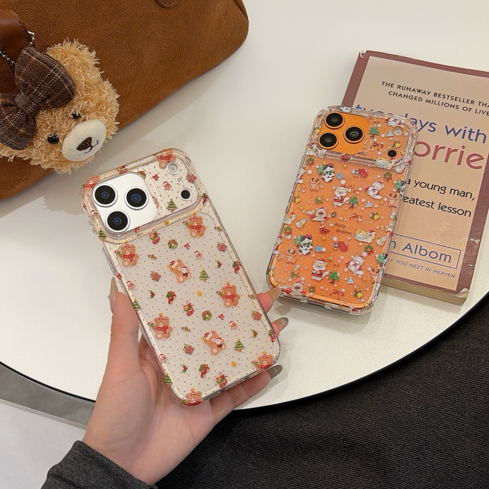 Cartoon Christmas Red Panda Cat Phone Case for iPhone 17 Pro 17 Pro Max 14 Pro Max 15 16 Pro