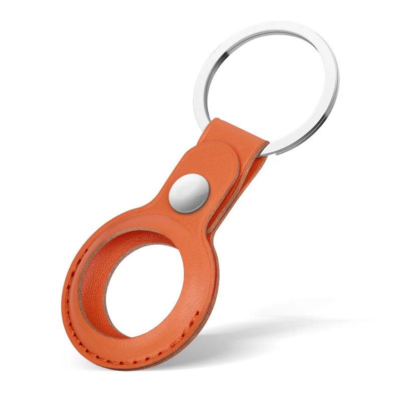 Leather Keychain for Apple Airtags Cases Protective Covers Bumper Shell Tracker Accessories Anti-scratch Air Tag Key Ring Holder