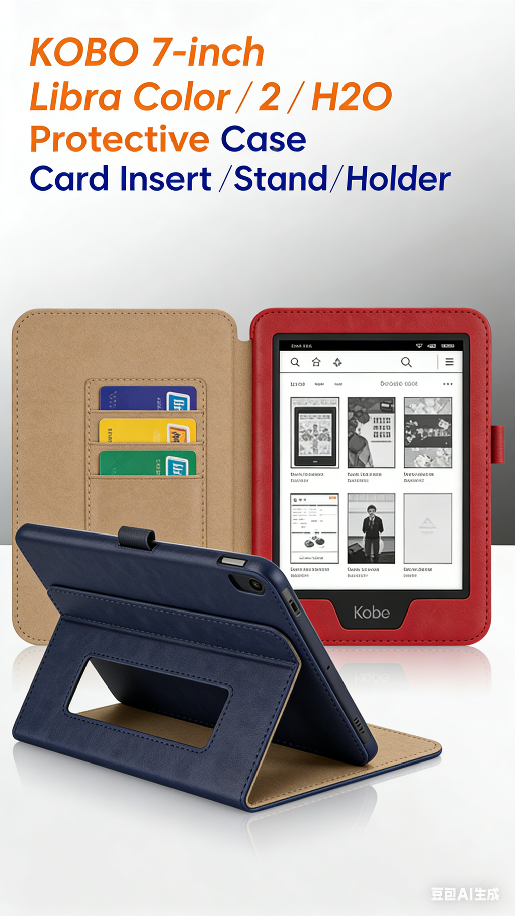 Handheld Stand E-Book Leather Case for Kobo clara colour /Kobo clara BW/2E 6 inch Smart Cover