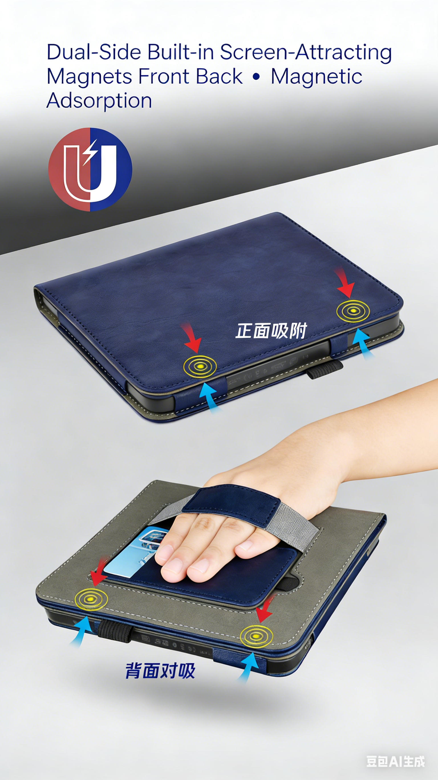 Handheld Stand E-Book Leather Case for Kobo clara colour /Kobo clara BW/2E 6 inch Smart Cover