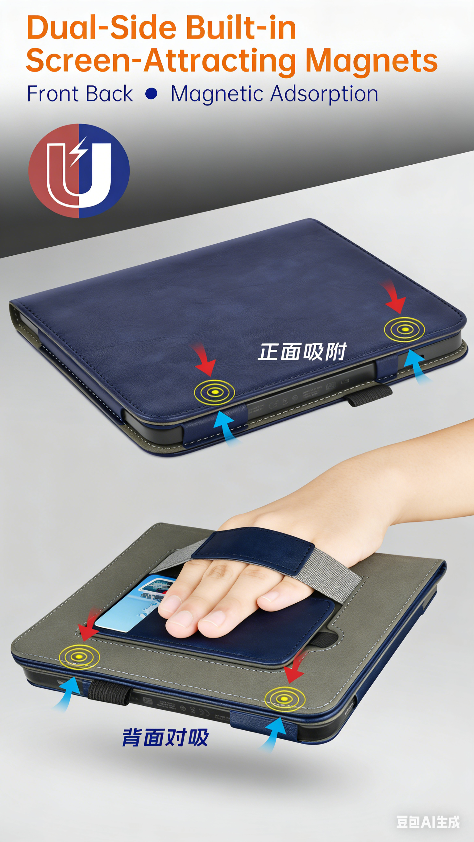 Handheld Stand E-Book Leather Case for Kobo clara colour /Kobo clara BW/2E 6 inch Smart Cover