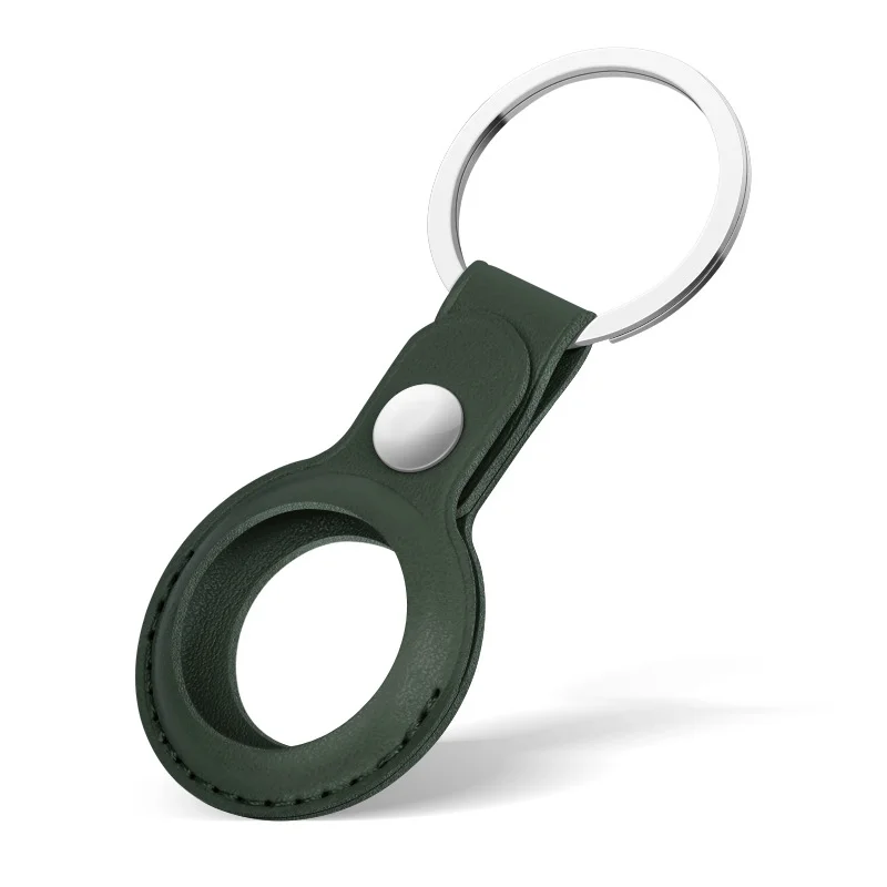 Leather Keychain for Apple Airtags Cases Protective Covers Bumper Shell Tracker Accessories Anti-scratch Air Tag Key Ring Holder