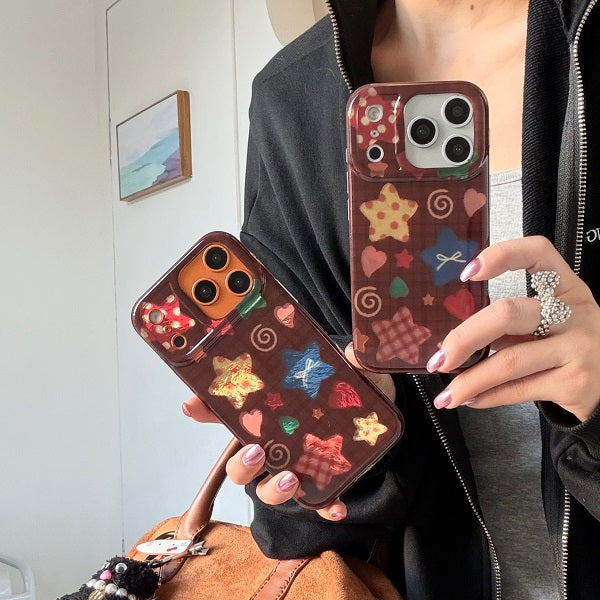 Maillard Star IMD Phone Case for iPhone 14/15/16/17 Pro Max Glacier Pattern Best Friend Gift Suitable for iPhone 17Pro 16Pro Max