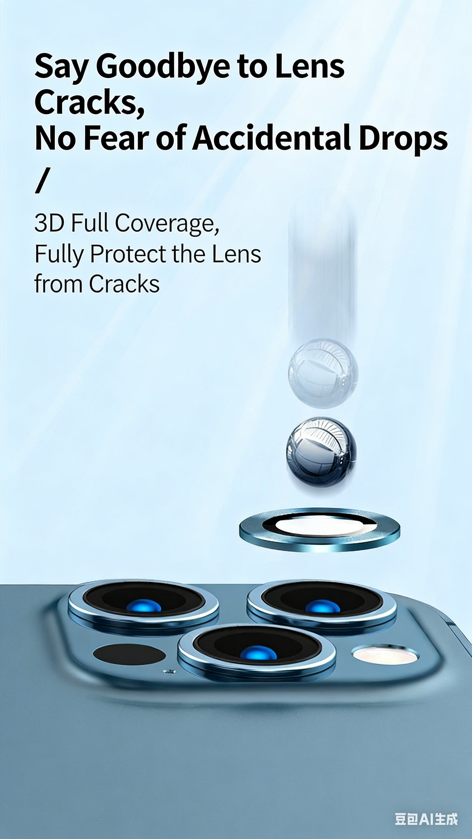 3D Silk Screen Tempered Glass Camera Lens Protector for iPhone 17 Pro Max