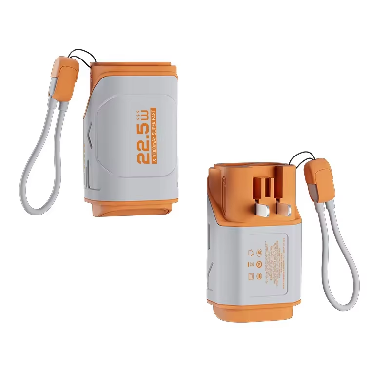 Ac Plug 3 in 1 Super Fast Charge Mini Keychain Power Bank 10000mah