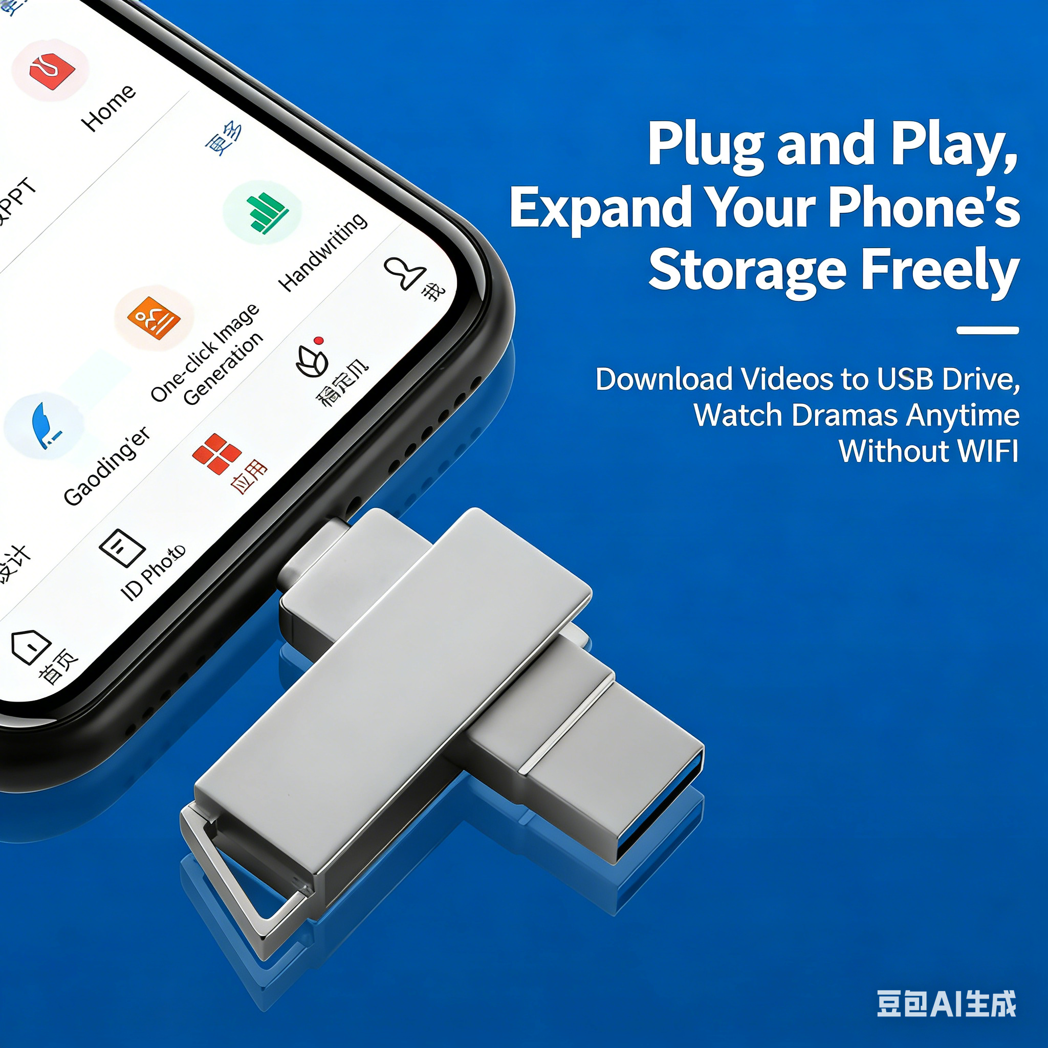 Y61 TYPE C USB Flash Drive OTG 4 IN 1 USB Stick 3.0 128GB Pen Drive 64GB 256GB Pendrive for iPhone 17 16 15 14 13 Memory Disk