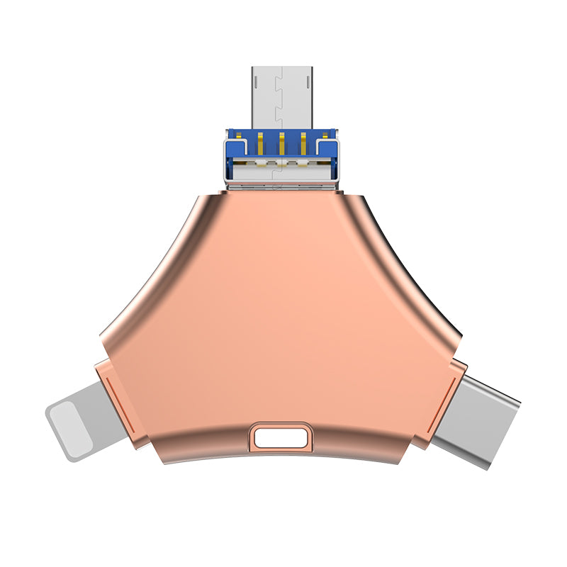 Y68 TYPE C USB Flash Drive OTG 4 IN 1 USB Stick 3.0 128GB Pen Drive 64GB 256GB Pendrive for iPhone 17 16 15 14 13 Memory Disk