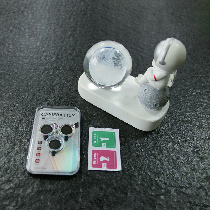 3D Diamond Glitter Screen Tempered Glass Camera Lens Protector for iPhone 17 Pro Max