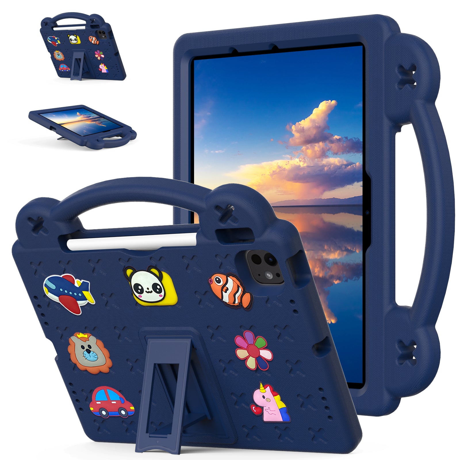 Kids EVA Anti-Fall Proof Cute Bear Tablet Case For iPad 9 Air 10.2 10.5 11 10.9 10 2022 Pro 9.7 12.9 Inch Armor Stand Tablet Case
