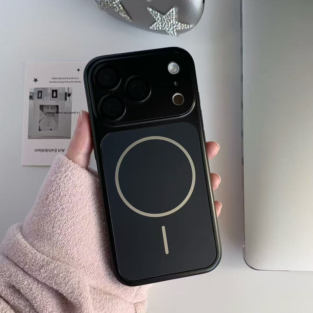 AG Matte Glass Back Panel Magnetic Phone Case for iPhone 17 16 15 14 13 Pro Max 17 Air With Lens Film Protective Cover