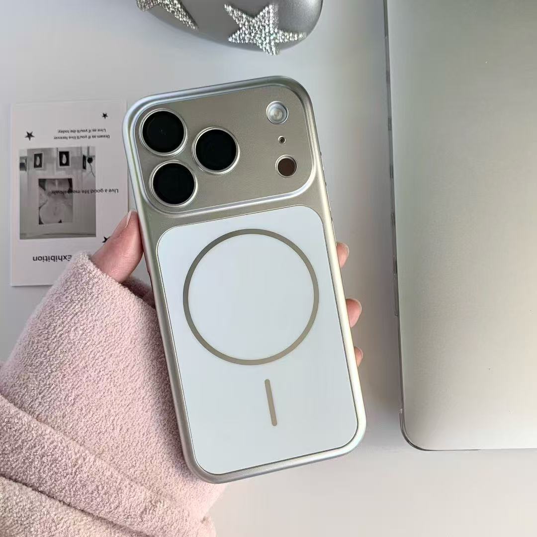 AG Matte Glass Back Panel Magnetic Phone Case for iPhone 17 16 15 14 13 Pro Max 17 Air With Lens Film Protective Cover