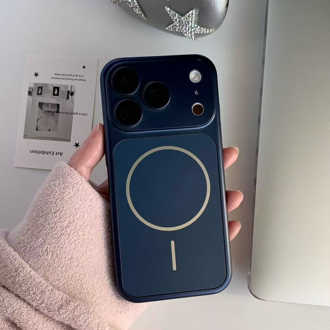 AG Matte Glass Back Panel Magnetic Phone Case for iPhone 17 16 15 14 13 Pro Max 17 Air With Lens Film Protective Cover