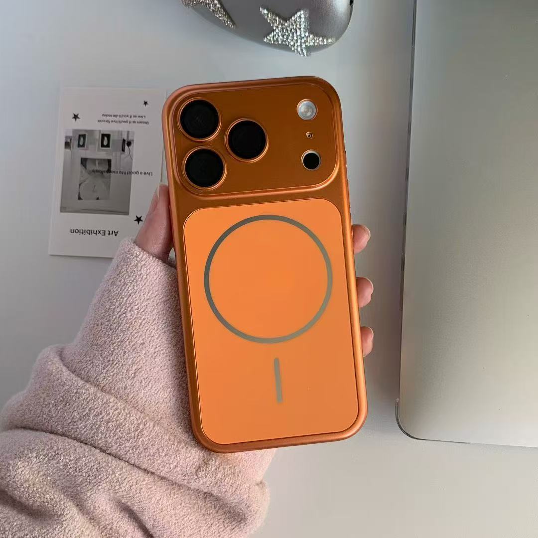 AG Matte Glass Back Panel Magnetic Phone Case for iPhone 17 16 15 14 13 Pro Max 17 Air With Lens Film Protective Cover