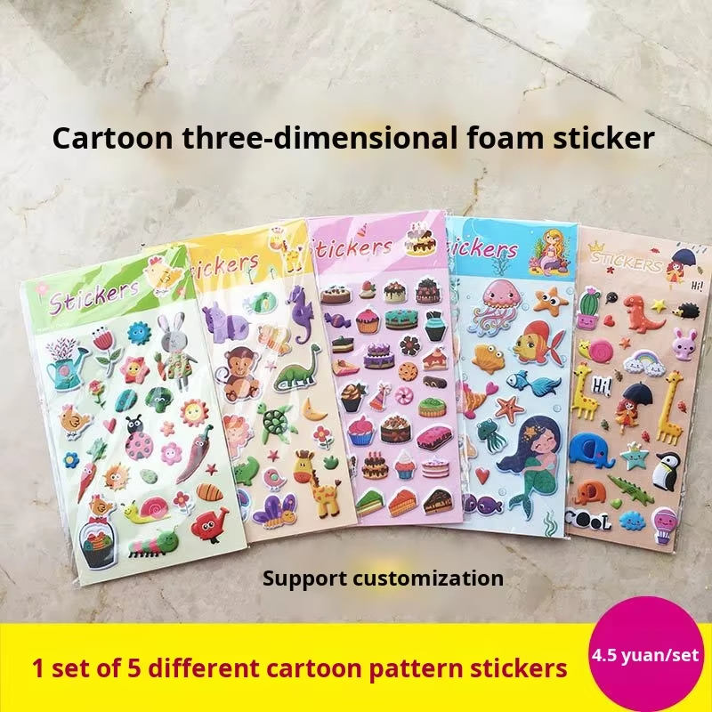 Cartoon 3D Foam Puffy Stickers Self Adhesive Decals