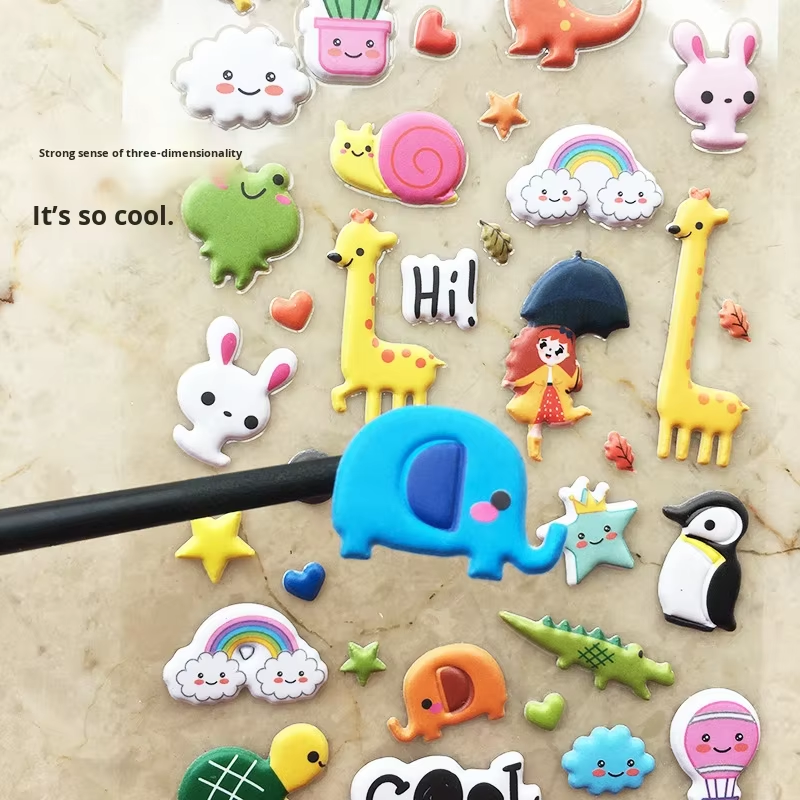 Cartoon 3D Foam Puffy Stickers Self Adhesive Decals