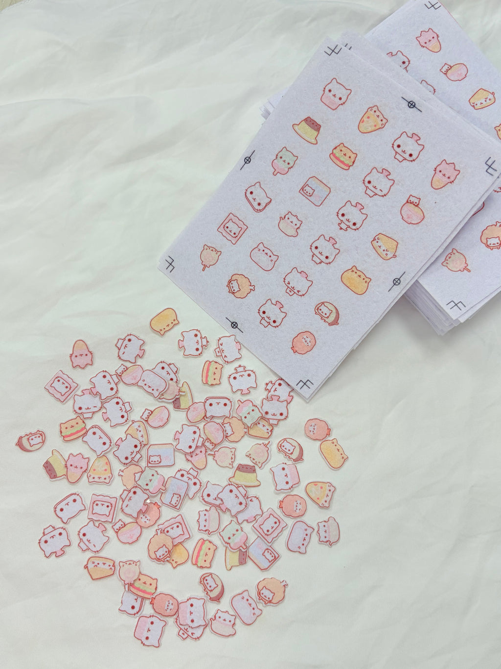 Cute Tiny Felt Stickers Japanese Style Custom DIY Decor for Phone & Crafts